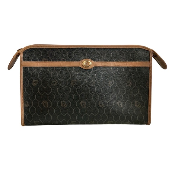 Dior Other - Christian Dior Brown Honeycomb Pattern Toiletry Bag